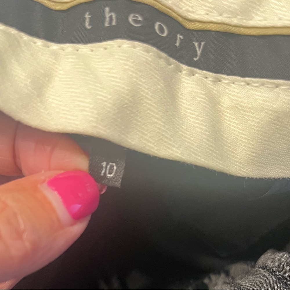 Theory Black Women's Wide Bottom 95% Wool Pants Sz 10 NWT - Picture 6 of 7